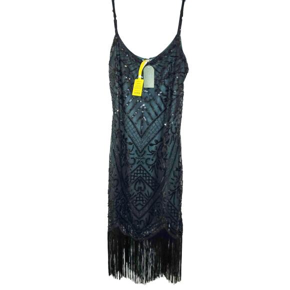 YESSA Women's Flapper Dress 1920s,Great Gatsby, Holiday Party, Beaded Fringe - Picture 1 of 3